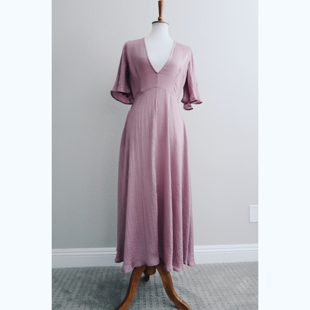 Purple Bell Sleeve Maxi